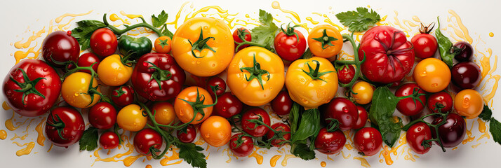 Yellow red Tomatoes mix, banner