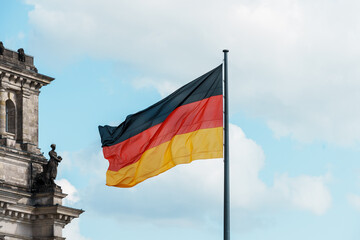 German flag in the wind