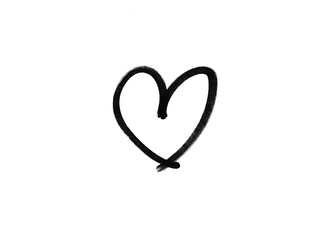 marker heart isolated hand draw