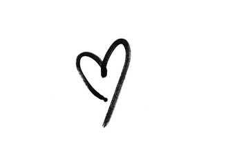 marker heart isolated hand draw