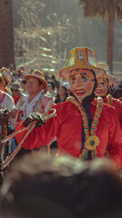 Fototapeta premium Peruvian traditional festivity of Virgin of Carmen festival Cusco