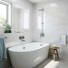 Stylish bathroom interior design with  a jacuzzi tub