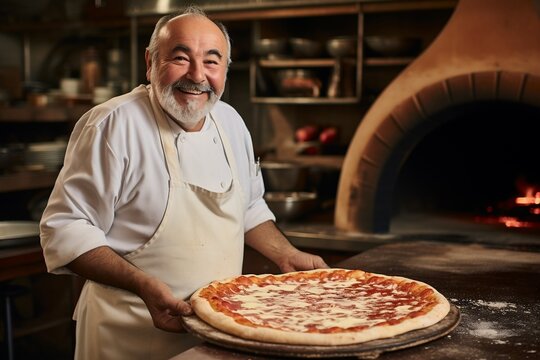 Traditional pizza maker Generative AI