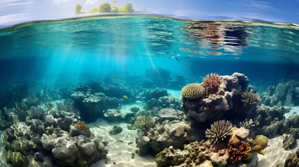 Foto op Aluminium A healthy coral reef full of life in a protected area of the sea. © Anderson Piza
