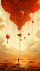 abstract lantern in the sky