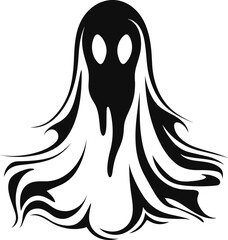 Halloween ghost black design for poster logo