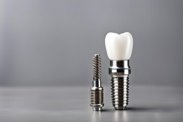 Fototapeta premium Parts of dental implant and dent.