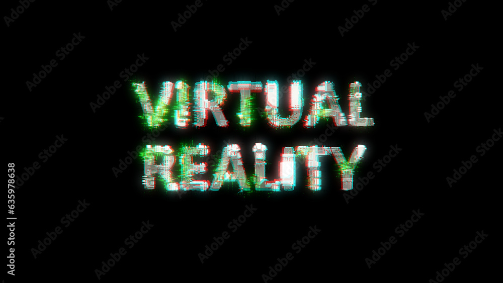 Poster lighting cybernetical text virtual reality on black - meta universe concept, isolated - object 3d il