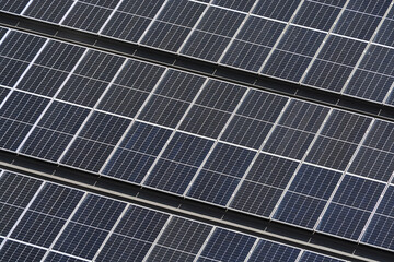 there are solar cells or solar panels in the solar power farm.