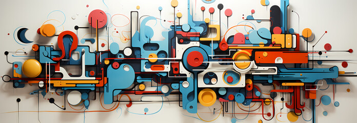 Visually Engaging Chaos: Abstract Shapes Collage