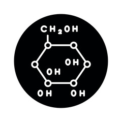 Glucose formula line icon. Isolated vector element.