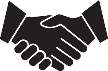 handshake isolated on black background