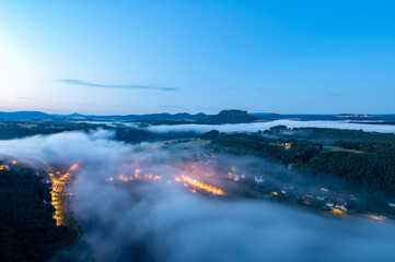 Sächsische Schweiz im Nebel
