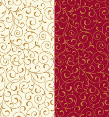 Seamless pattern of Christmas Elegant Gold Swirls -Christmas vector design