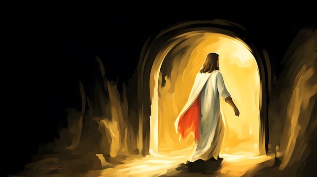 Resurrection of Jesus Christ from empty tomb.