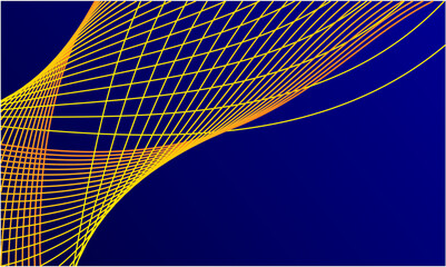 Abstract light speed movement effect, yellow orange light trail. Vector illustration