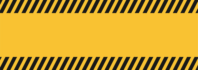 Black and yellow warning line striped rectangular background. Vector illustration