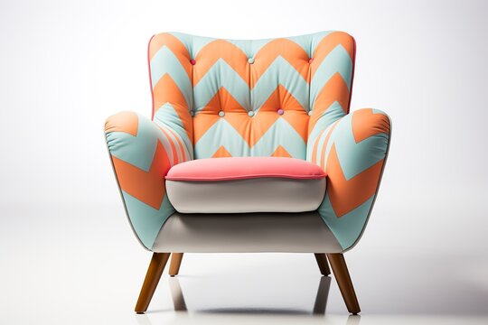 An exceptional ziggy-style chair exudes unrivaled style and individuality. Unique model of chair in ziggy fabric.