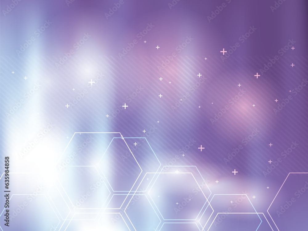 Poster purple abstract background technology with hexagonal shapes. bright background and vibrant color.