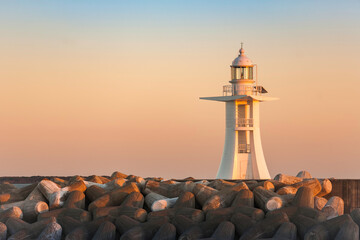 lighthouse at sunset