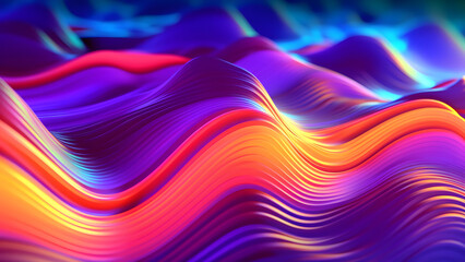 Obraz premium psychedelic wavy background with clean smooth neon colored plastic surface, neural network generated image