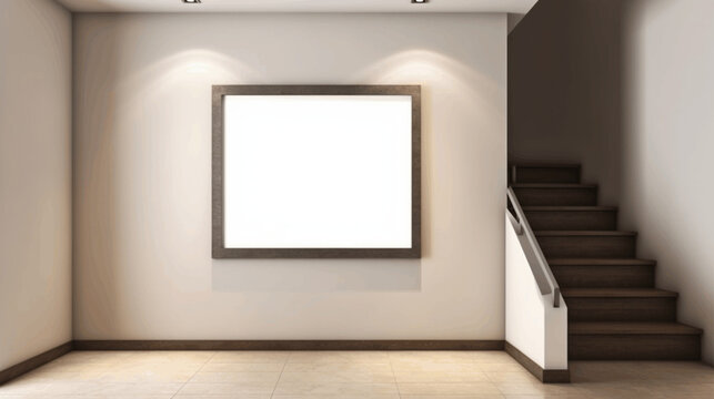 Modern Frame Mock up. Stylish Interior Design Background. Generative AI.