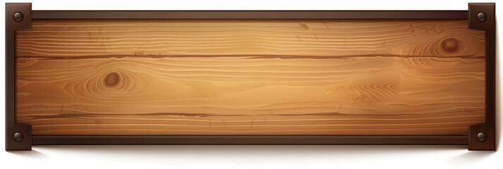 wooden banner on the white isolated background