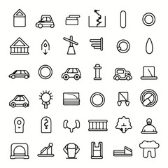Loan and Credit web icons inline style. Credit card, deposit, car leasing, rate interest, income, rating, collection. Vector silhouettes illustration.