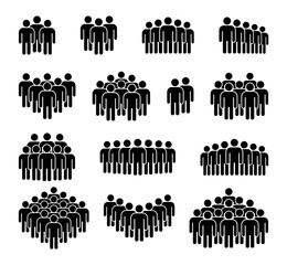 Zestaw ikon ludzi. Symbol tłumu.