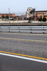View of the road lanes between Mestre and Venice - Ponte della liberta - Venice - Italy - obrazy, fototapety, plakaty