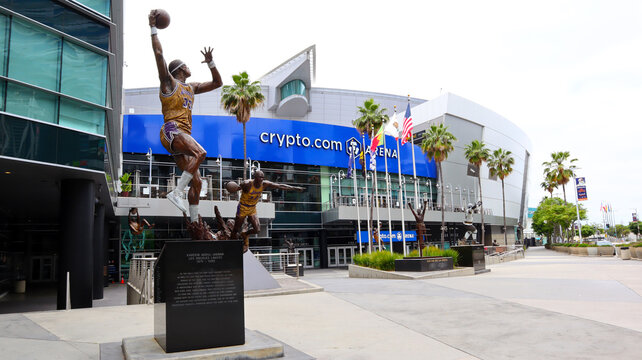 Los Angeles, California: crypto.com Arena (known as Staples Center), indoor Sports and entertainment center in Downtown Los Angeles