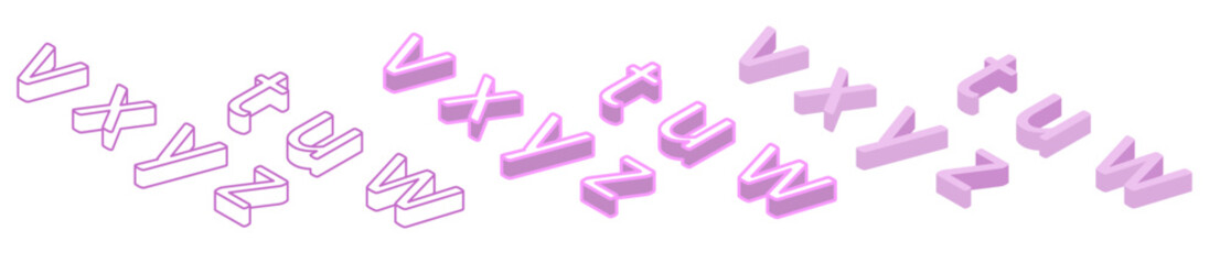 Fototapeta premium customizable 3d isometric letters lowercase set 3/3