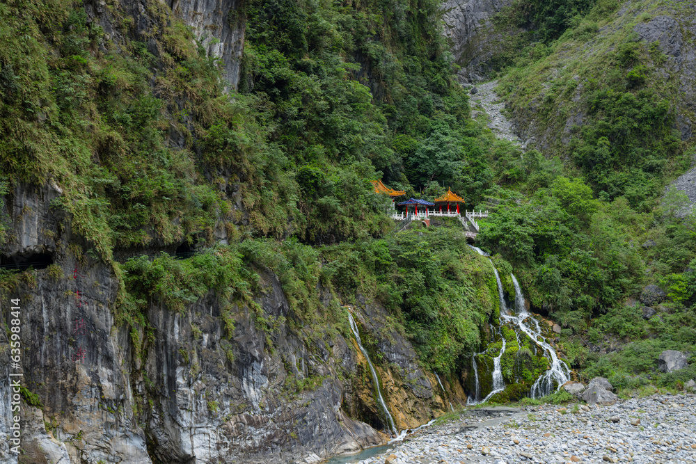 Sticker changchun temple in taroko national park in hualien