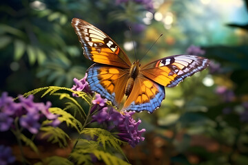 Fototapeta na wymiar view of beautiful butterfly in nature