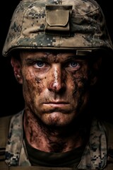 Fototapeta premium emotionally scared military veteran