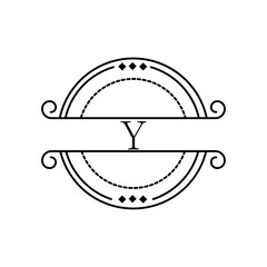 Elegant Circular Luxury Logo Alphabet Y