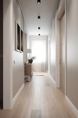 Classic style hallway interior in modern house.