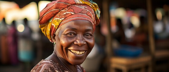 Obraz na płótnie Canvas Happy African woman with a smile. Generative AI