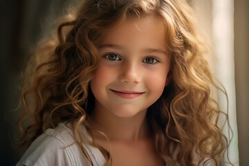Fototapeta premium Charming child girl with a beautiful smile.