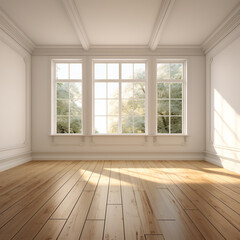 Fototapeta premium empty room with wooden floor