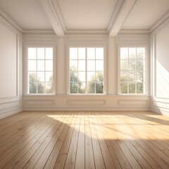 Fototapeta premium empty room with wooden floor