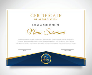 Free vector gradient golden luxury certificate