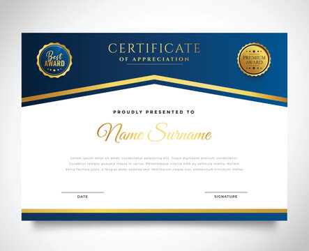 Free vector gradient golden luxury certificate