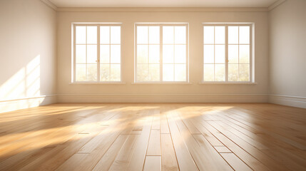 Obraz premium empty room with wooden floor
