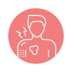 Nausea line icon. Isolated vector element.