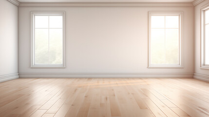 Obraz premium empty room with wooden floor