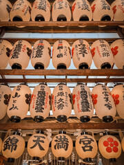 Lanterns in Japanese temple. 