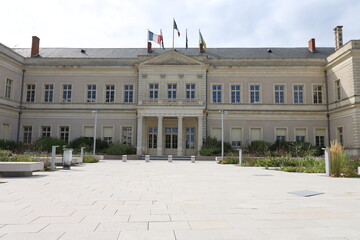 La mairie, vue de l'extérieur, ville de Angers, département du Maine et Loire, France - obrazy, fototapety, plakaty