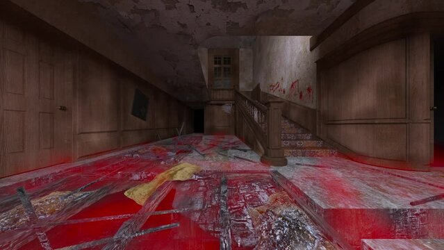 廃墟の荒れた室内