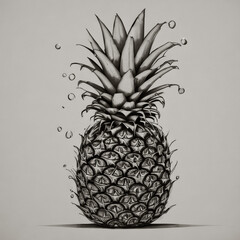 pineapple on a black background